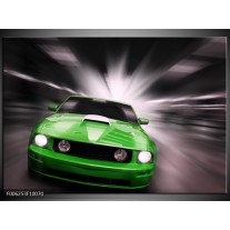 Foto canvas schilderij Mustang | Groen, Grijs 