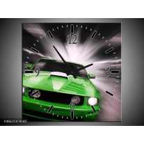 Wandklok op Canvas Mustang | Kleur: Groen, Grijs | F006253C