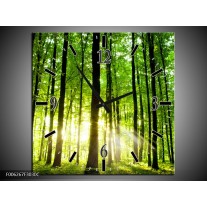 Wandklok op Canvas Natuur | Kleur: Groen, Geel | F006267C