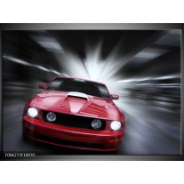 Foto canvas schilderij Mustang | Rood, Grijs 