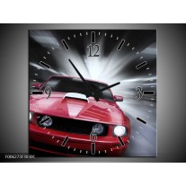 Wandklok op Canvas Mustang | Kleur: Rood, Grijs | F006273C