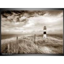 Canvas Schilderij Vuurtoren | Sepia