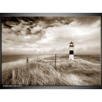 Glas Schilderij Vuurtoren | Sepia