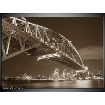 Glas Schilderij Steden, Brug | Sepia