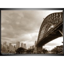 Glas Schilderij Steden, Brug | Sepia