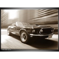 Canvas Schilderij Auto, Mustang | Sepia