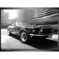 Canvas Schilderij Auto, Mustang | Zwart, Grijs