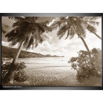 Glas Schilderij Zee, Strand | Sepia