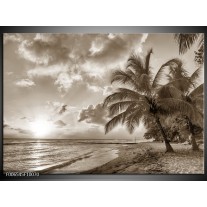 Canvas Schilderij Strand, Zee | Sepia