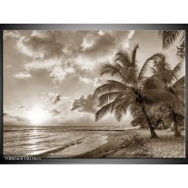 Glas Schilderij Zee, Strand | Sepia