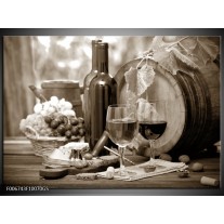 Glas Schilderij Wijn, Keuken | Sepia