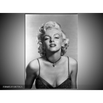 Glas Schilderij Marilyn Monroe | Zwart, Wit, Grijs