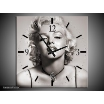 Wandklok Schilderij Marilyn Monroe | Grijs, Sepia