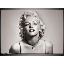 Glas Schilderij Marilyn Monroe | Grijs, Sepia
