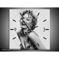 Wandklok Schilderij Marilyn Monroe | Grijs, Wit