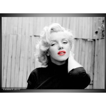 Canvas Schilderij Marilyn Monroe | Zwart, Wit, Rood