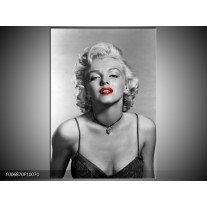 Canvas Schilderij Marilyn Monroe | Zwart, Wit, Rood