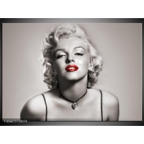 Canvas Schilderij Marilyn Monroe | Sepia, Rood, Grijs
