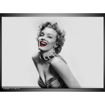 Canvas Schilderij Marilyn Monroe | Grijs, Wit, Rood