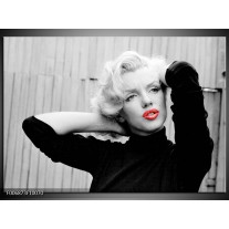 Canvas Schilderij Marilyn Monroe | Zwart, Wit, Rood