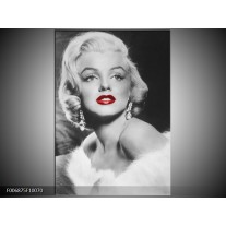 Canvas Schilderij Marilyn Monroe | Zwart, Wit, Rood