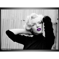 Canvas Schilderij Marilyn Monroe | Grijs, Zwart, Paars