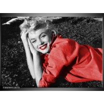 Canvas Schilderij Marilyn Monroe | Zwart, Rood, Grijs