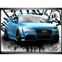 Glas Schilderij Audi, Auto | Blauw, Zwart, Grijs