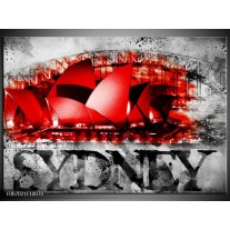 Canvas Schilderij Sydney, Steden | Rood, Zwart, Grijs