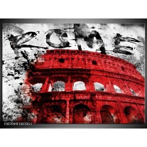 Canvas Schilderij Italie, Rome | Rood, Zwart, Wit