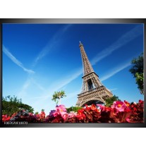 Canvas Schilderij Parijs, Eiffeltoren | Blauw, Rood, Groen