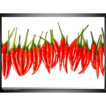 Canvas Schilderij Paprika, Keuken | Wit, Rood, Groen