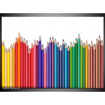 Canvas Schilderij Kleurpotloden | Wit, Rood, Blauw