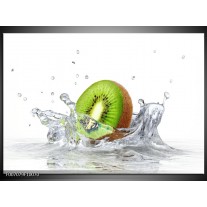 Canvas Schilderij Kiwi, Keuken | Wit, Groen, Bruin