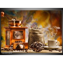 Canvas Schilderij Koffie, Keuken | Bruin, Geel, Oranje