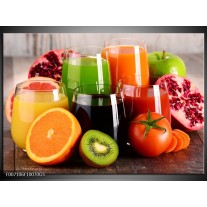 Glas Schilderij Groenten, Fruit | Oranje, Geel, Groen