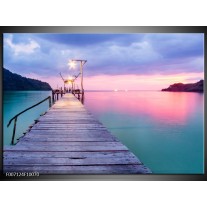 Canvas Schilderij Natuur, Water | Paars, Roze, Blauw