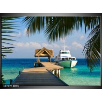 Canvas Schilderij Boot, Natuur | Groen, Blauw, Turquoise