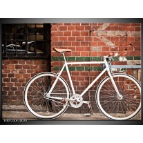 Canvas Schilderij Fiets | Bruin, Wit
