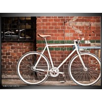 Canvas Schilderij Fiets | Bruin, Wit