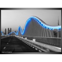 Canvas Schilderij Brug | Blauw, Grijs