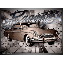 Canvas Schilderij Oldtimer, Auto | Grijs, Bruin