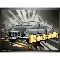 Canvas Schilderij Oldtimer, Auto | Grijs, Goud