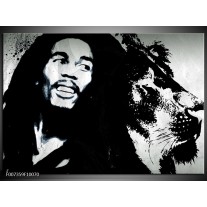 Canvas Schilderij Bob Marley | Zwart, Wit