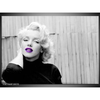 Canvas Schilderij Marilyn Monroe, Muziek | Grijs, Paars, Zwart