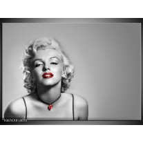Canvas Schilderij Marilyn Monroe, Muziek | Grijs, Zwart, Rood