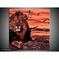 Wandklok Schilderij Wilde Dieren | Oranje, Bruin