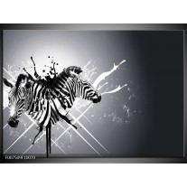 Canvas Schilderij Modern, Zebra | Zwart, Wit, Grijs