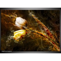Canvas Schilderij Tulpen, Bloemen | Bruin, Goud, Geel