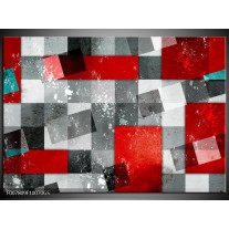 Glas Schilderij Design | Grijs, Rood